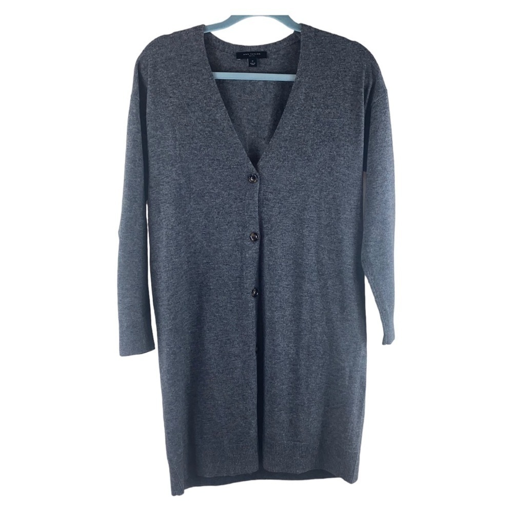 Ann Taylor Wool Blend Long-Line Cardigan Sz SP